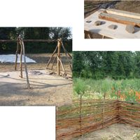 Fig. 7 - Solarolo (RA). Reconstructing spinning and weaving of animal and vegetal fibers