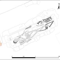 Fig. 13 Grave made of bricks with one skeleton in primary position and one in secondary position