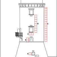 Fig. 10. Castle of Carbonana (Gubbio, PG). Schema of the identification of two ancient units of measurement (elaboration A. Fiorini; survey D. Ripa di Meana, B. Salvatici).
