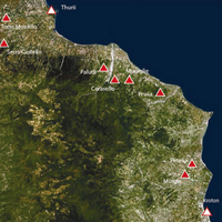 Fig. 9. North-side of Calabria. Calabria’s Fortified centres north-side, between Thurii and Kroton.