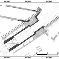 Fig. 8. Superimposing of the new planimetry with the documentation published by Maiuri following the digs in 1929