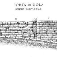 Figure 15. Porta Nola, longitudinal section by Maiuri, 1930, Tav. XI