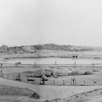 Fig. 9.  Clostris remains at the mouth of the Rio Martino in two historical photos of 1934 (AFCB, nos. 1031-1032) 