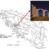 Fig. 1. The Roman province of Dalmatia and the location of the Burnum archaeological site 