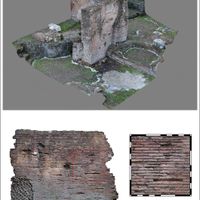 Fig. 6. 3D survey and sampling of ancient structural features.