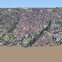 Fig. 15. Dynamic 3D model of the city, based on the DTM data.