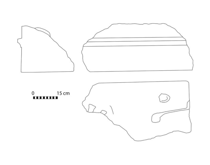 Figure 3 - Stone cornice from the ancient town (drawing by the author)