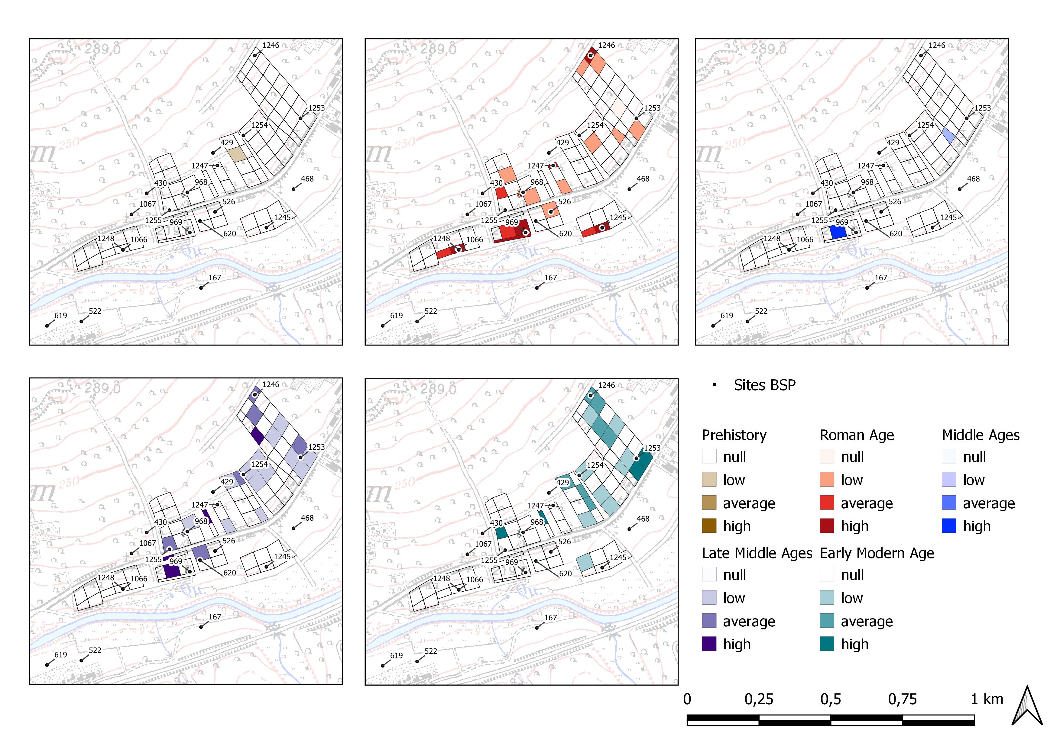 Figure 7. Reinheim, Horres. Prospection survey data density by chronology. 