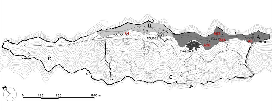  Figure 3. Map of Phoenice with analysed areas. After Giorgi, Lepore 2020, 155, Figure 2. 